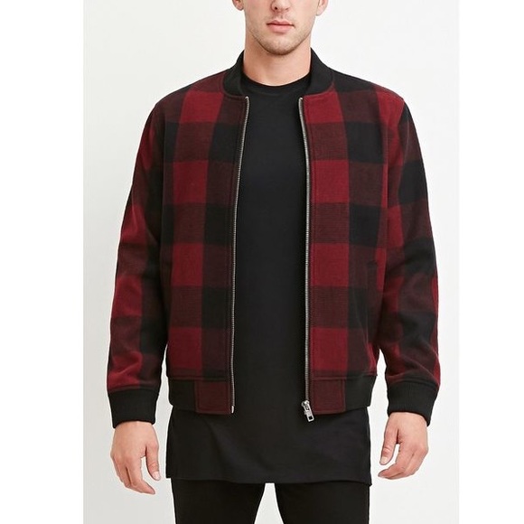 Forever 21 Other - Forever 21 Men’s Buffalo Plaid Bomber Jacket